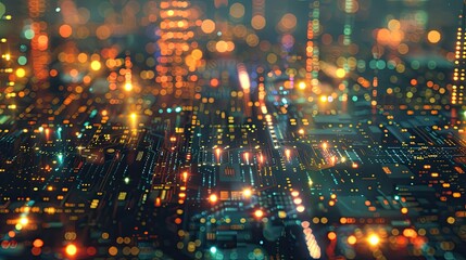 Aufkleber - Futuristic digital electric tech circuit board pattern background. background high tech. Concept technology, innovation, big data, Ai, network, business, modern, online	