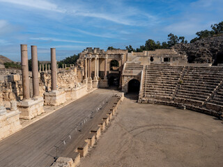 Canvas Print - ruins of ancient city, The ancient city of Beit She'an Scythopolis in the Jordan Valley, Israel.