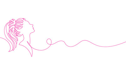 Wall Mural - women's day in one single line drawing. simple creative concept. vector eps 10