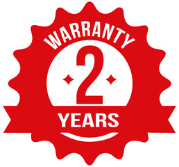 Wall Mural - Red 2 years Warranty rubber stamp label, warranty badge