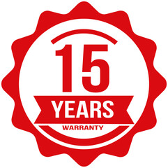 Wall Mural - Red 15 years Warranty rubber stamp label, warranty badge