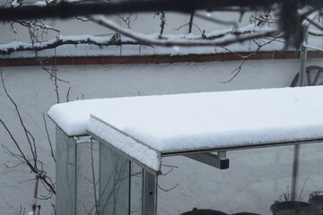 Sticker - snow on a greenhouse 