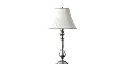 Wall Mural - A silver metal lamp with a white shade and a switch on a transparent background. PNG format, This PNG file, with an isolated cutout object on a transparent background.