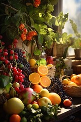Poster - A variety of fruits and vegetables on a table, suitable for healthy eating concepts