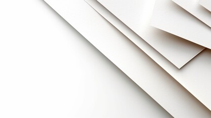 Poster - A pile of white paper on a table, perfect for office or education concepts