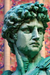 Poster - Detailed close up of a man statue, suitable for various design projects