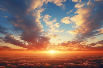 Aufkleber - A beautiful sunset over a cloudy sky. Perfect for backgrounds or inspirational designs