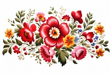 Poster - Vibrant floral arrangement on clean white background, perfect for various design projects