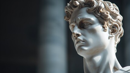 Leinwandbilder - A statue of a man with curly hair, suitable for historical or artistic projects