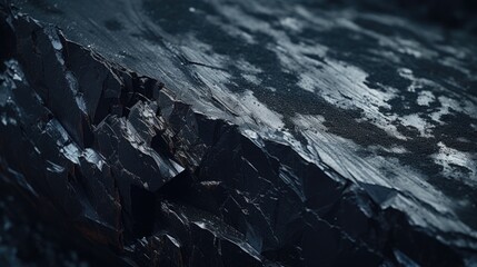 Poster - Detailed view of a rock on a dark background. Ideal for geology projects
