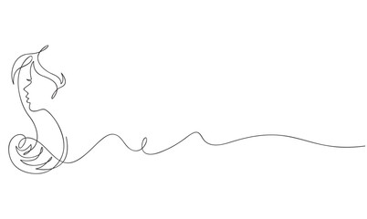 Wall Mural - women's day in one single line drawing. simple creative concept. vector eps 10