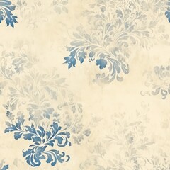 Wall Mural - High Quality Vintage Damask Wallpaper with Bleached Effect for Scrapbook
