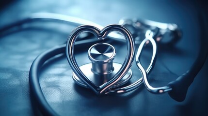 Poster - Heart shaped object with stethoscope, suitable for medical concepts