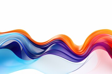 Poster - Vibrant wave of colored liquid on a clean white backdrop. Perfect for modern design projects