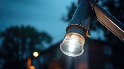 Poster - A picture of a street light on a pole. Suitable for urban and infrastructure concepts