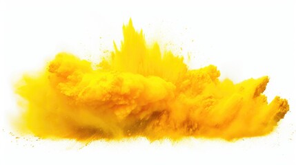 Poster - Vibrant yellow powder explosion, suitable for creative projects