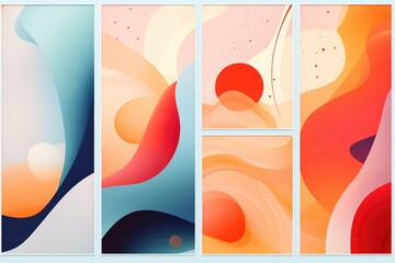 Poster - Four abstract banners in different colors. Suitable for various design projects