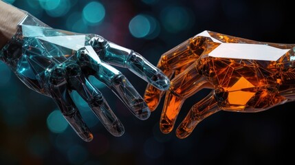 Poster - Close up of two hands touching each other, suitable for various concepts and designs
