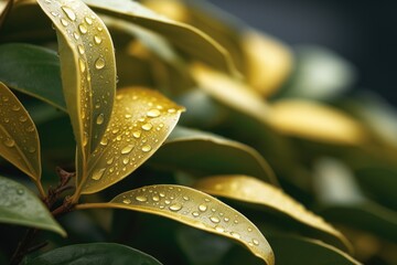 Poster - Close up of a plant with water droplets, suitable for nature and environment concepts