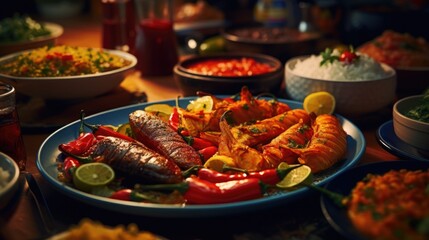 Poster - A table filled with an assortment of delicious foods, perfect for food and lifestyle concepts