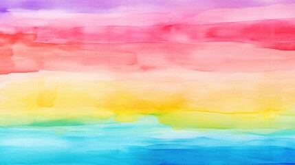 Aufkleber - Beautiful watercolor painting of a rainbow colored sky. Perfect for various design projects