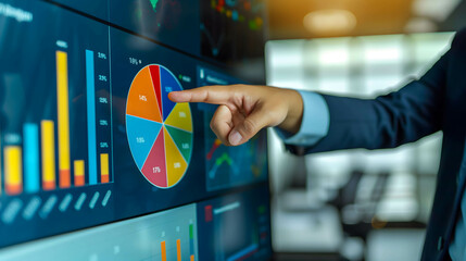 Wall Mural - Financial dashboard showing diversification of investment or asset allocation or portfolio management on stock market and fund