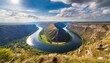 top view river landscape landscape with winding river