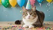 cat celebrating party time