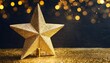 golden christmas star on bokeh black background xmas card with gold star shining discretely on a dark wall setting seasonal greetings invitation festivity luxury