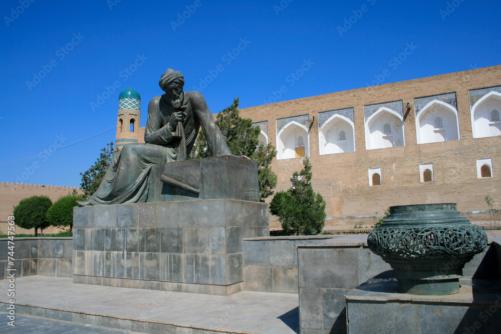 Muhammad ibn Musa al-Khwarizmi Monument, historic city centre Khiva ...
