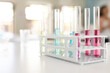 © Wavebreak Media - Test tubes with colorful liquids in a laboratory setting