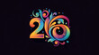 2024 Happy New Year logo design vector. colorful