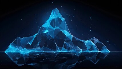 Poster - A stunning blue iceberg floating in the ocean. Perfect for nature and travel concepts.