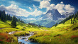 beautiful landscape alpine meadows