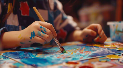 a hands-on arts and crafts session where children express themselves creatively and develop fine mot