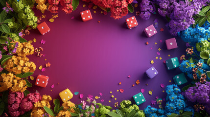 Colorful background. April fool font per dice background. April fool's day background.