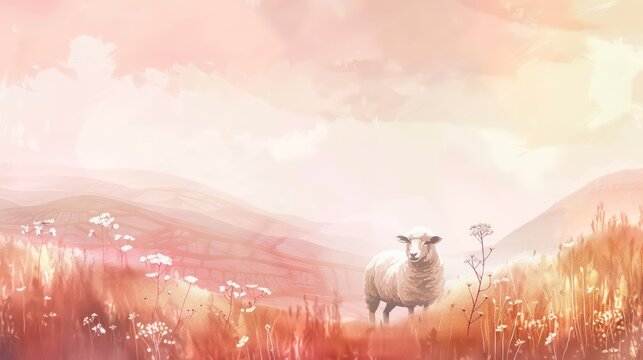 Eid ul-Adha with sacrificial animal, Eid ul Adha backgrounds with mosque.