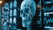 © Natalia - A skull is shown on a computer screen. Generative AI.