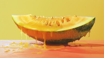 Wall Mural - a half cut melon