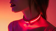 A collar designed for the future using light and sound to create an aura of presence a beacon of individuality