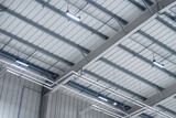 Fototapeta Miasto - energy saving bright LED lighting - factories and industrial rooms