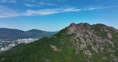 Poster - Aerial view of the Lion rock mountain