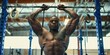 Crossfit weightlifting and workouts to get in peak physical condition for competitions like the Olympics. African American male doing pullups