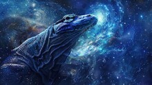 Big Lizard Dragon Fantasy Galaxy Art