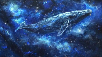  whale of universe fantasy galaxy art