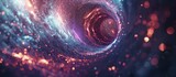 Fototapeta Fototapety przestrzenne i panoramiczne - 3d illustration a wormhole time and space with millions of stars nebulae background. AI generated
