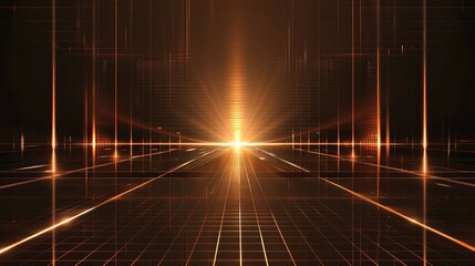 Poster - elegant futuristic light and reflection with grid line background