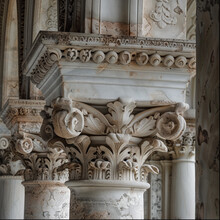 Exquisite Architectural Column Details In Classic Building
