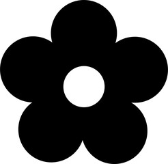 Wall Mural - flower simple black icon, spring symbol