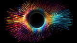 Extreme close-up of digital eye concept with abstract retina and pupil